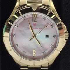 Invicta TechnoMarine TM-85001 Luna Tides Women's 33mm Pink MOP Dial Gold Tone